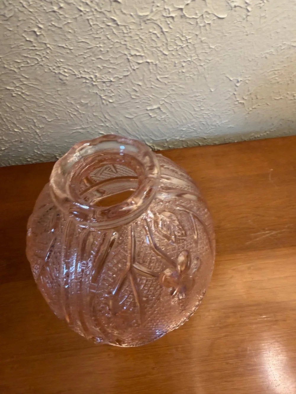 Vintage fairy lamp pink Indiana glass